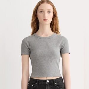 The "90's Rib Tee" from Everlane Cropped Organic Cotton Size Large